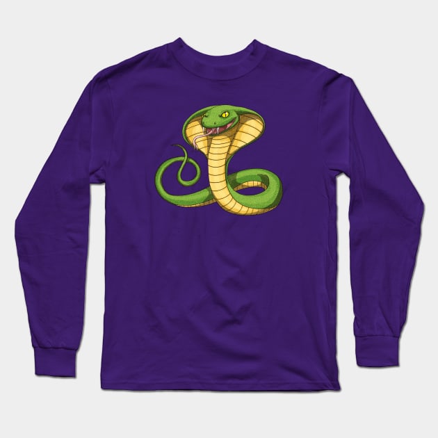 Cool Cobra Long Sleeve T-Shirt by AmysBirdHouse